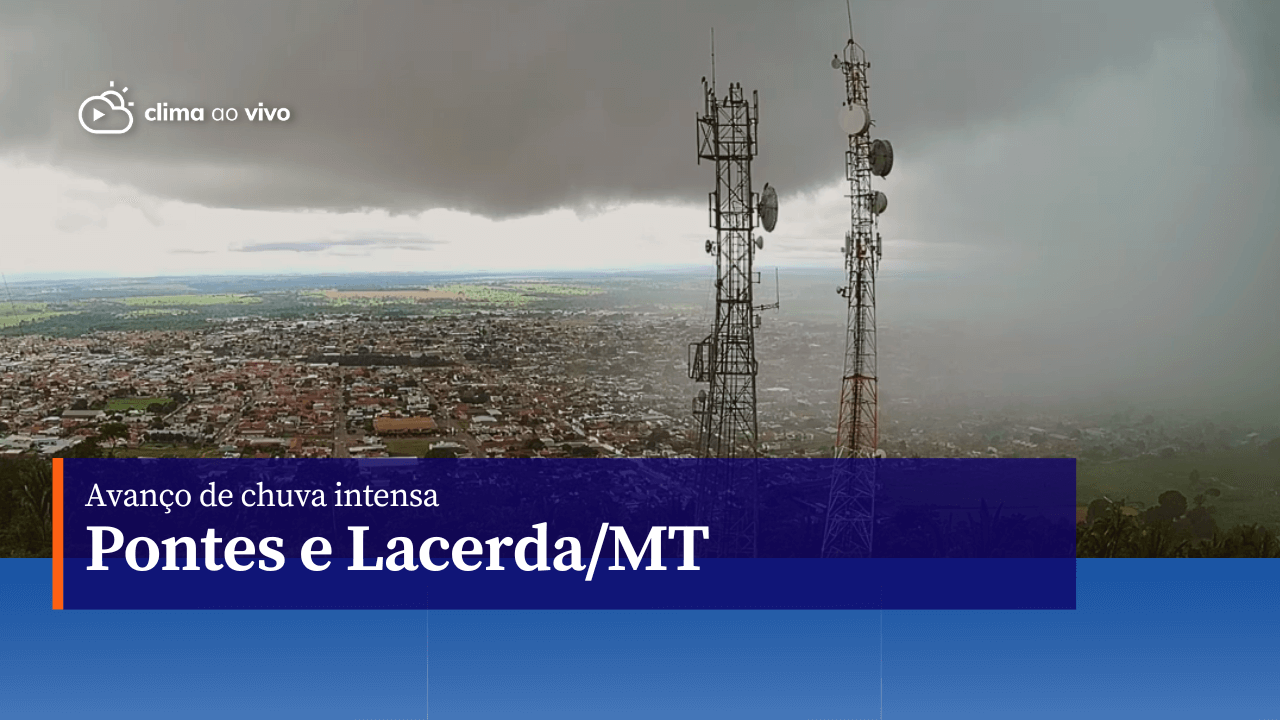 Avanço de chuva em Pontes e Lacerda/MT - 08/05/23 - Clima ao Vivo